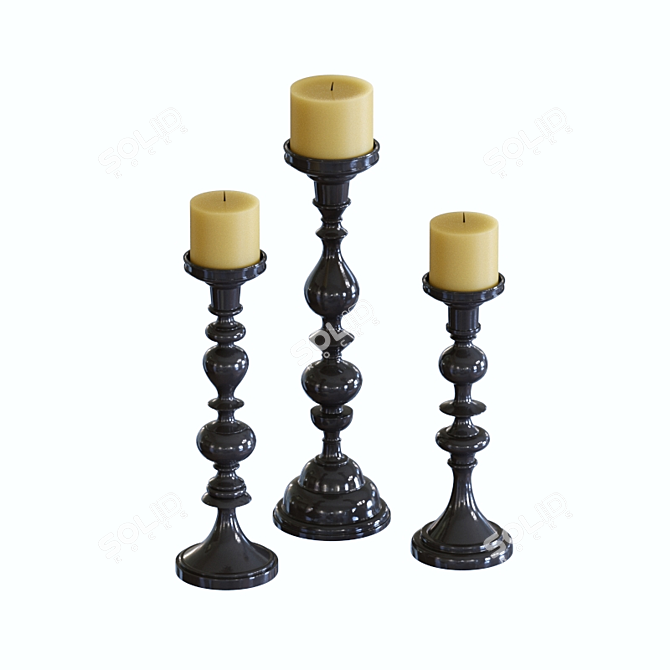 IMAX Essential Candle Holder: Elegant and Versatile 3D model image 1