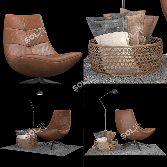 Reflex Lounge Chair Set 3D model image 2