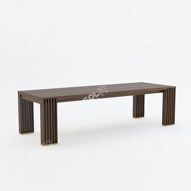 Modern Walnut Dining Table 3D model image 1