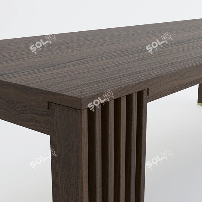 Modern Walnut Dining Table 3D model image 2