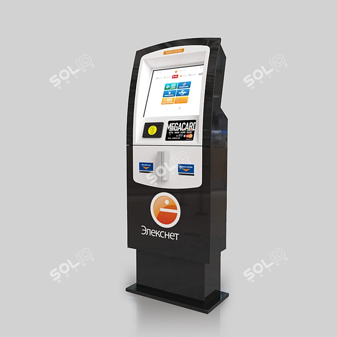 Elegant Eleksnet Payment Terminal 3D model image 1