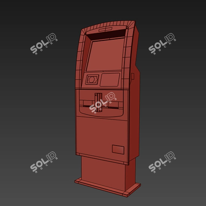 Elegant Eleksnet Payment Terminal 3D model image 2