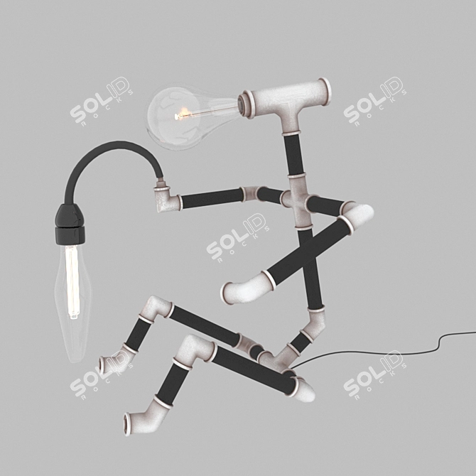 Sleek Humanform Lamp 3D model image 1
