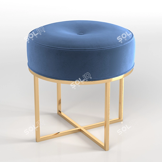 Luxury Velvet Ottoman 3D model image 1