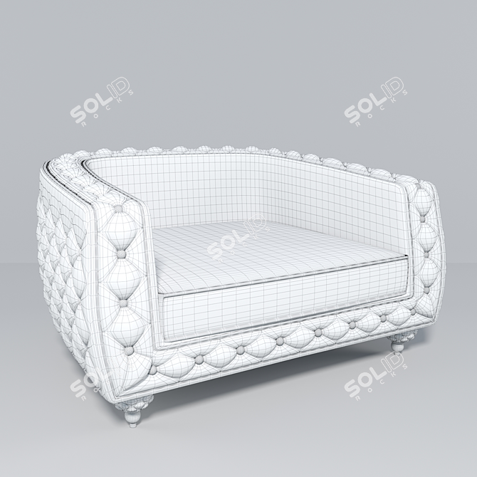 Elegant Vintage Armchair 3D model image 2