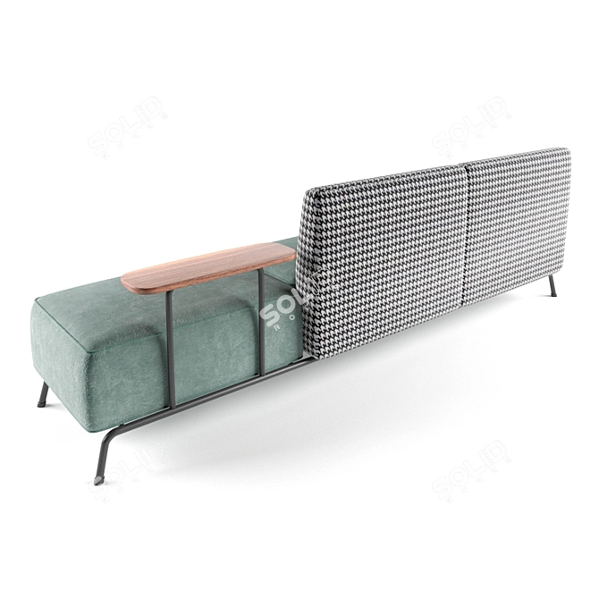 Title: Baxter Style Banquet with Shelf 3D model image 3