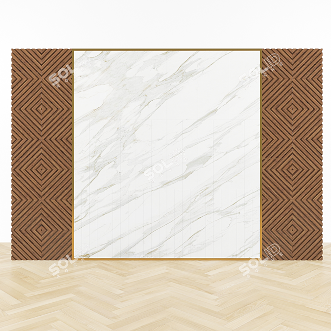 Designer Wall Panel: Vach Tuong Style 3D model image 1