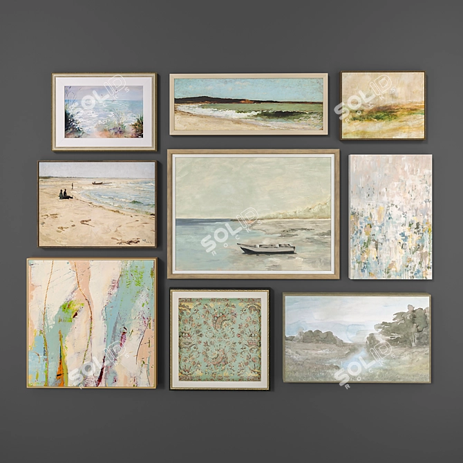 Eclectic Art Collection - Set of 10 Pictures 3D model image 1