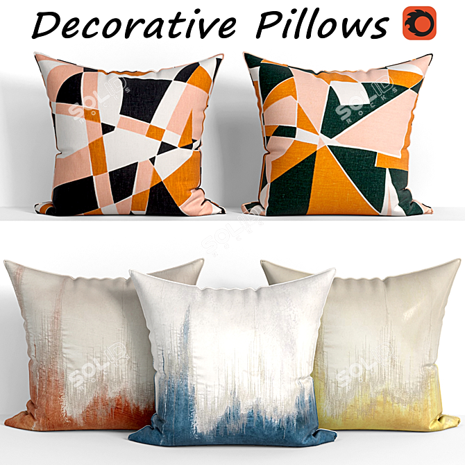 Jazz Collection Decorative Pillows 3D model image 1