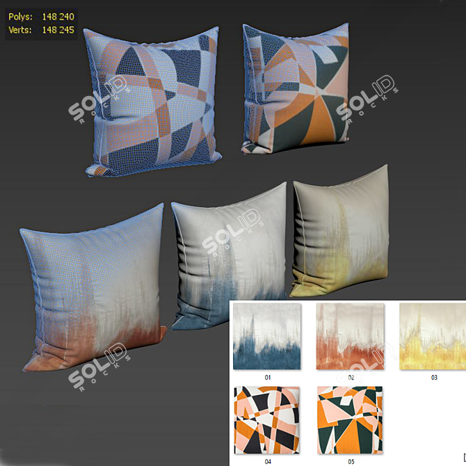 Jazz Collection Decorative Pillows 3D model image 2