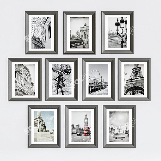 Elegant Photo Frame 4x6 3D model image 1