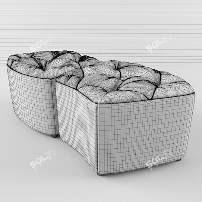 Modular Capitone Chair: Versatile Seating Solution 3D model image 3