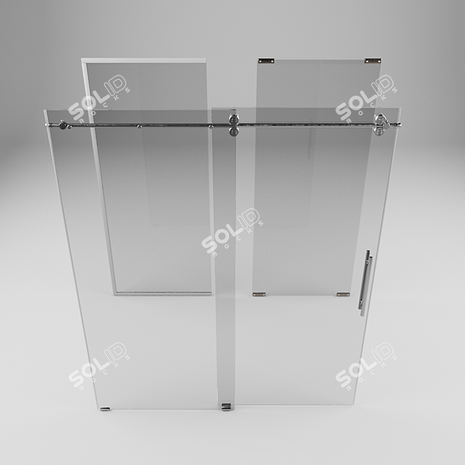 Enigma Glass Shower Partition (1700x2000mm) 3D model image 1