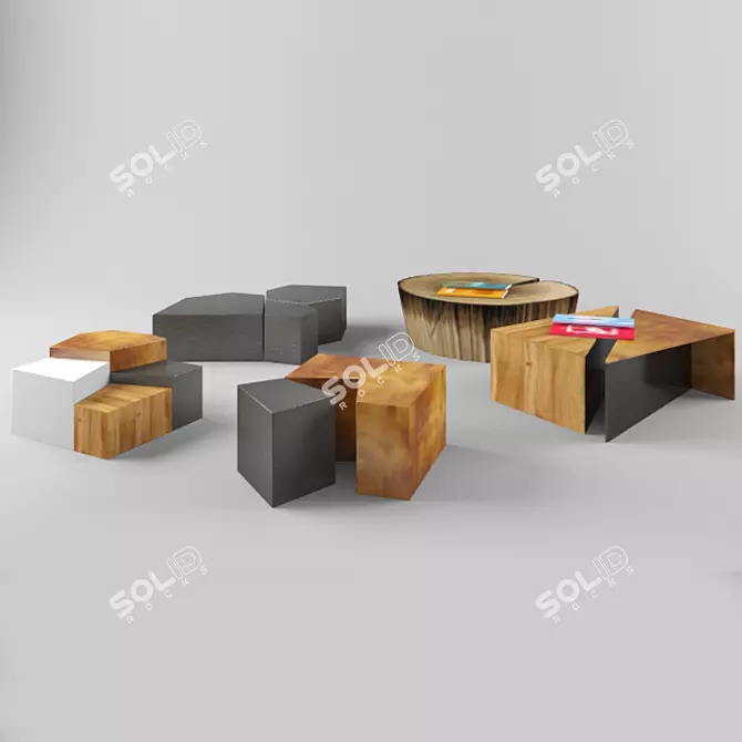 Sleek Modern Center Tables 3D model image 1