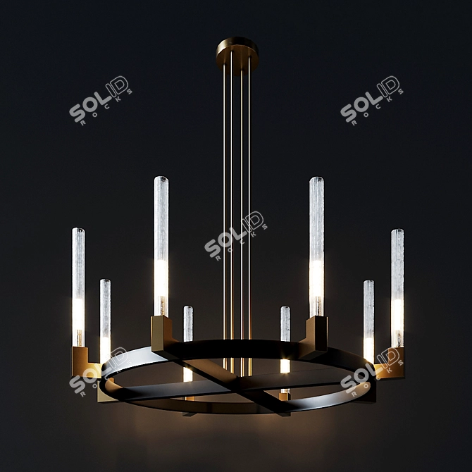 Modern Brass Rh Canelle Chandelier 3D model image 1