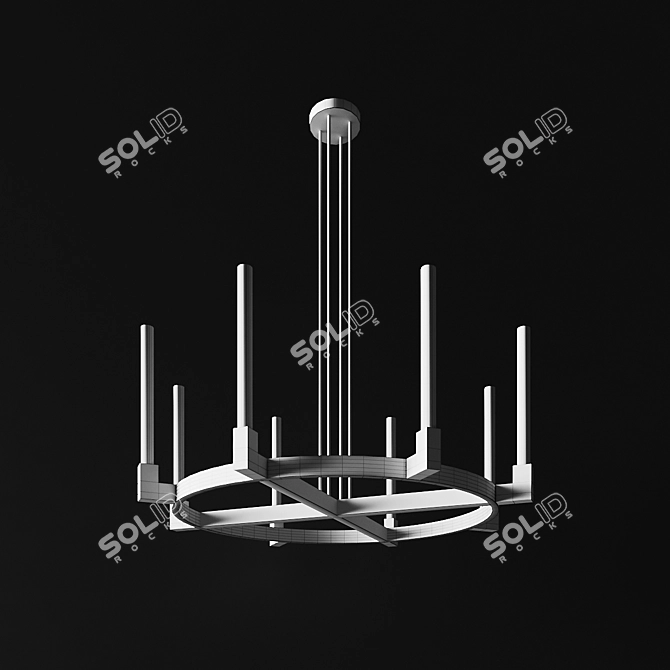 Modern Brass Rh Canelle Chandelier 3D model image 2