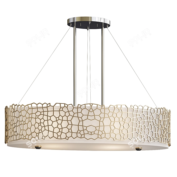 Elegant Nantes Oval Chandelier 3D model image 1