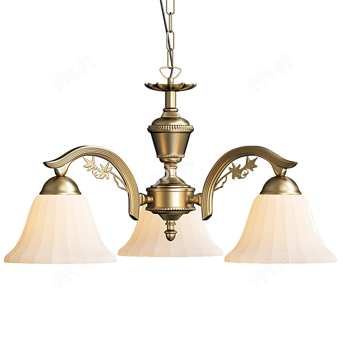 Vintage Brass Pendant Light 3D model image 1