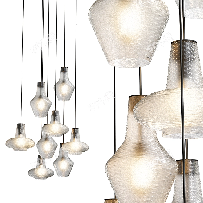 Modern Lute Pendant Light 3D model image 1