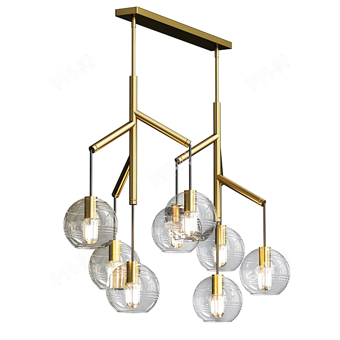 Luxury Tech Lighting Double Chandelier 3D model image 1