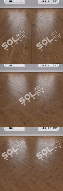 Nutmeg Brown Parquet: Christmas Tree, Linear, Chevron 3D model image 2