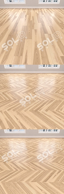 Title suggestion: Light Ash Parquet Collection: Christmas Tree, Linear, Chevron 3D model image 2