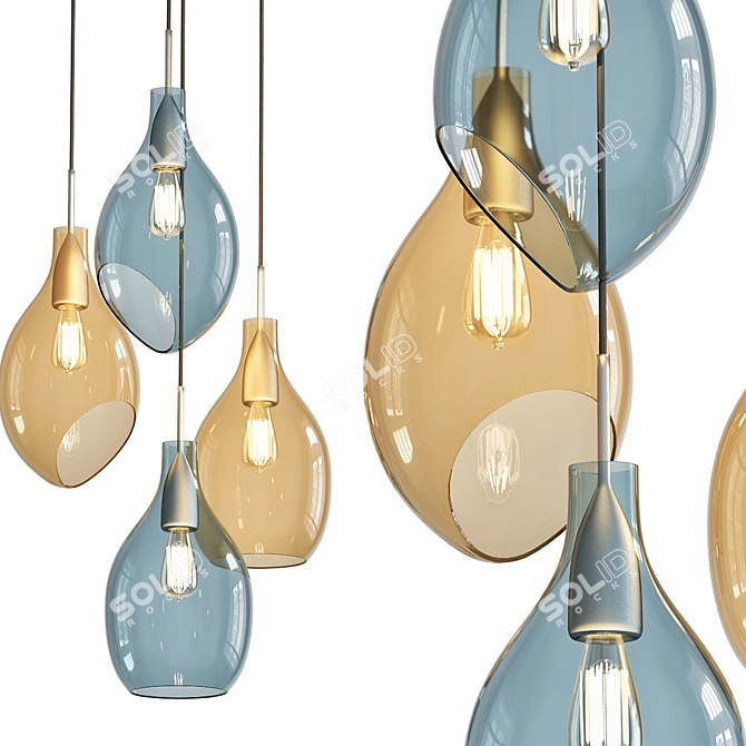 Sleek LED Pendant: YBFQ Elegance 3D model image 1