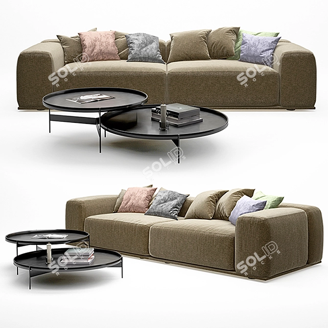 Delano de Pianca Sofa: Sleek and Stylish Seating 3D model image 1