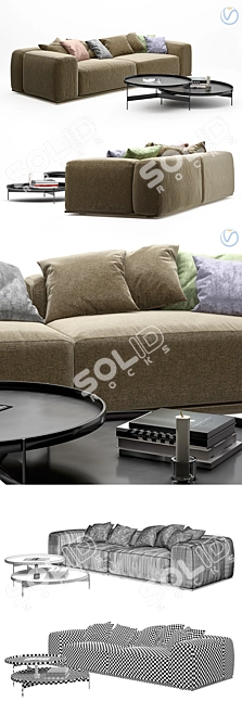 Delano de Pianca Sofa: Sleek and Stylish Seating 3D model image 2