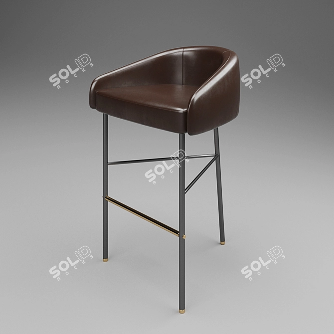 Elegant David Nicolas Bar Stool 3D model image 1