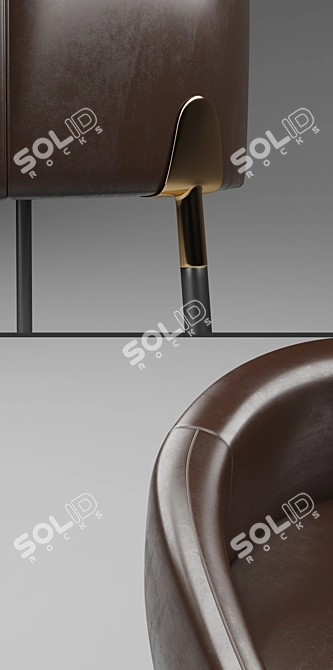 Elegant David Nicolas Bar Stool 3D model image 2