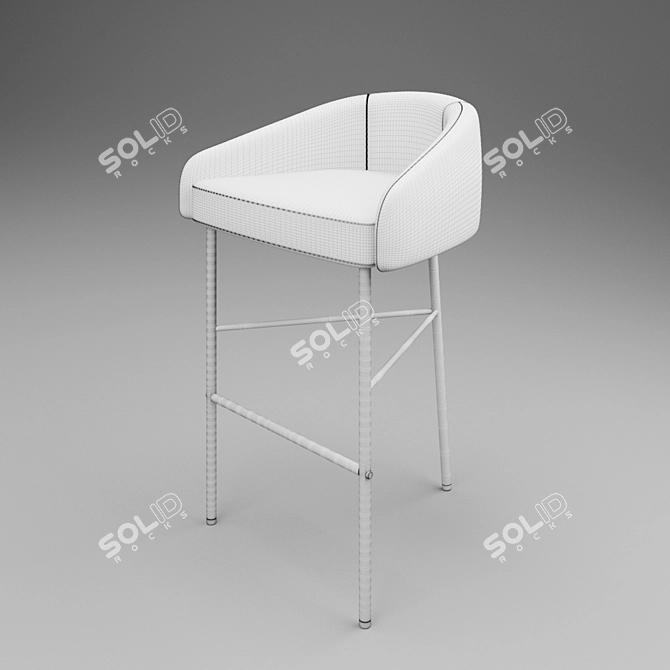 Elegant David Nicolas Bar Stool 3D model image 3