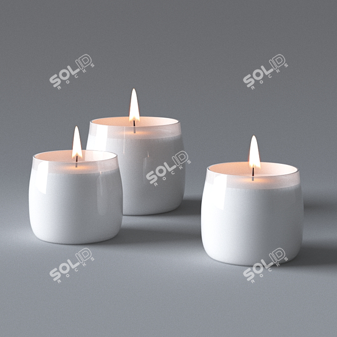 Ikea Friskhet Candles, Height 9cm & 7.5cm 3D model image 1