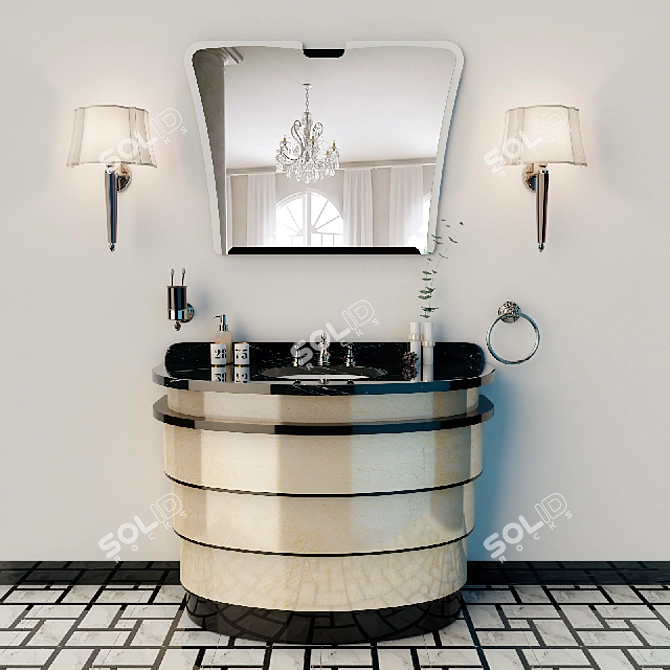 Sophisticated Summertime Vanity Unit 3D model image 1