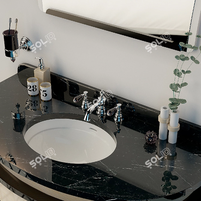 Sophisticated Summertime Vanity Unit 3D model image 2