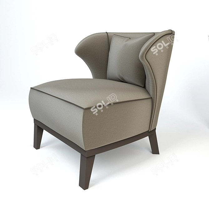 Chic Parisian Accent Chair 3D model image 1