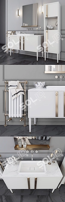 Tribeca Collection: Sleek & Elegant Bathroom Set 3D model image 1