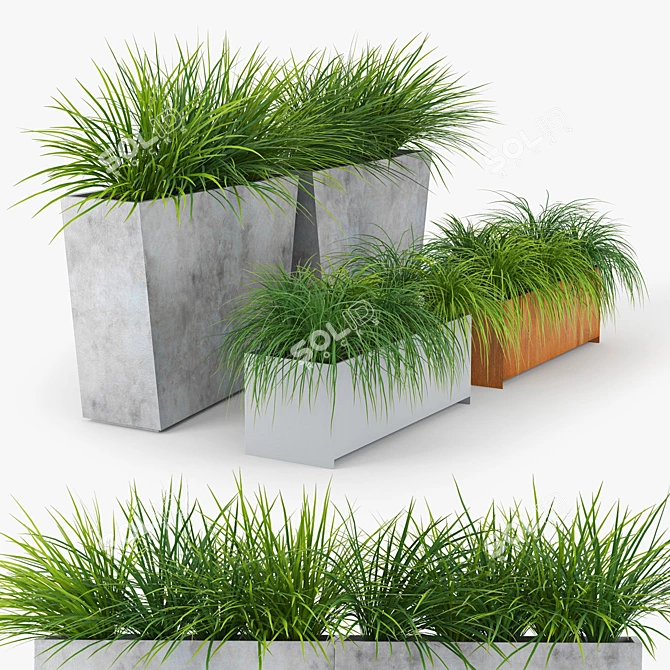 Twista Modern Outdoor Planter 3D model image 1