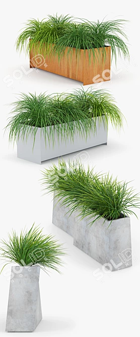 Twista Modern Outdoor Planter 3D model image 2