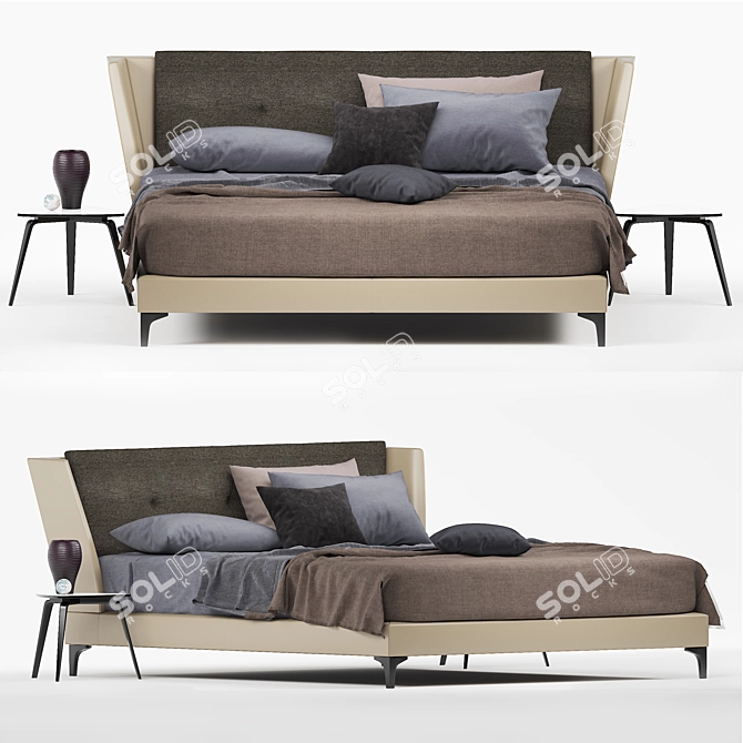 Sleek Sleep: Modern Bed 3D model image 1