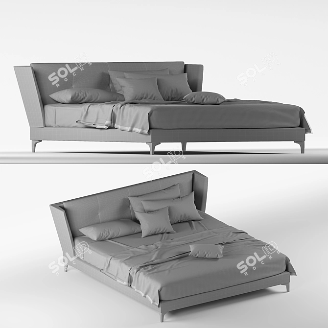 Sleek Sleep: Modern Bed 3D model image 3