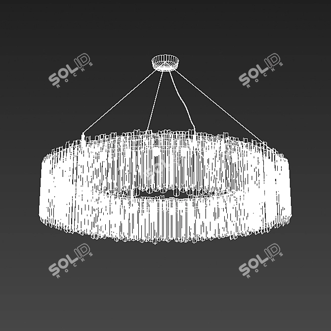 Elegant Steel Facet Chandelier 3D model image 2