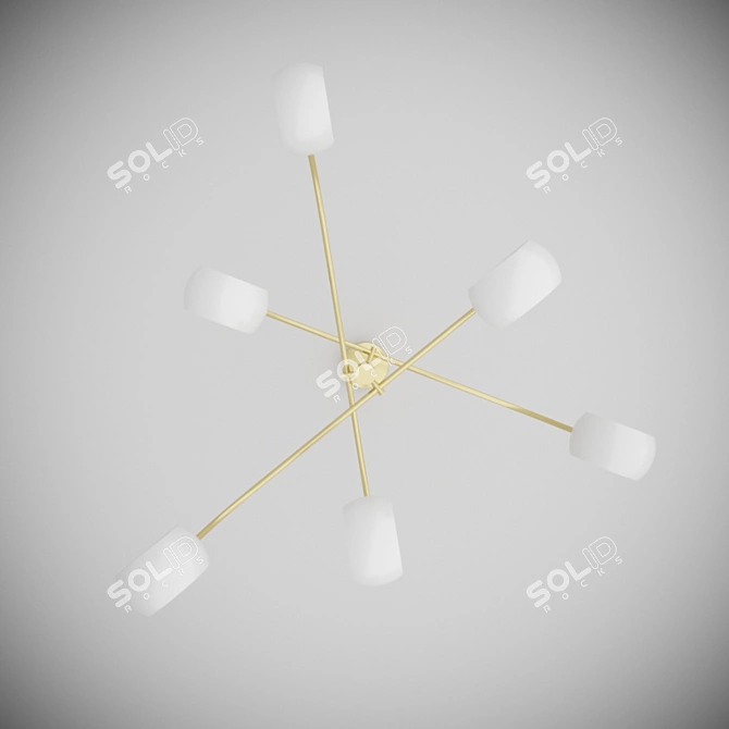 Elegant Metal Pendant Chandelier 3D model image 3