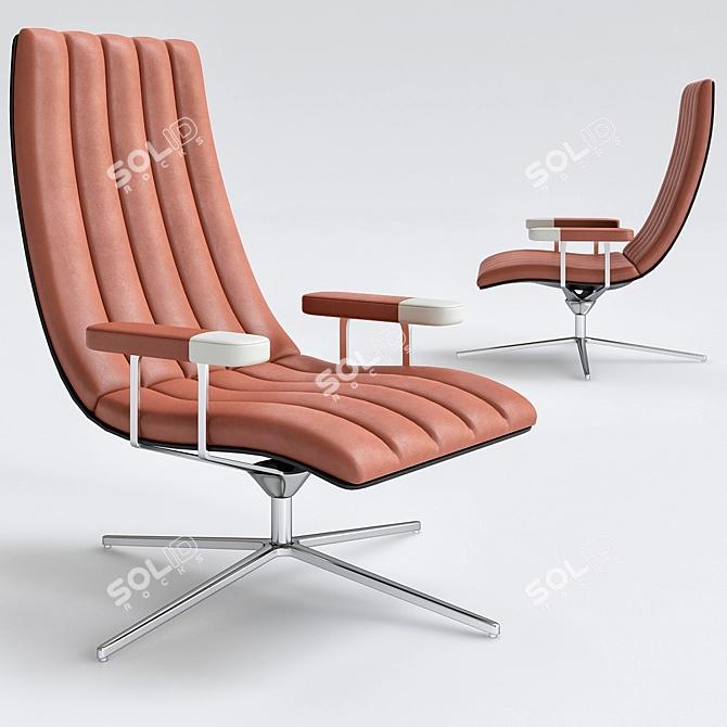 Elegant Healey Lounge Chair 3D model image 1