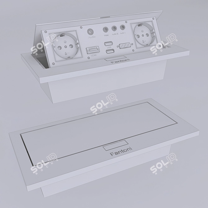 Fantoni Outlet: Corian Kitchen Cabinet & Computer Desk Panel 3D model image 2