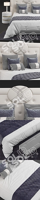 Luxury Fendi Maxi Bed - 2200mm x 2420mm x 1700mm 3D model image 2