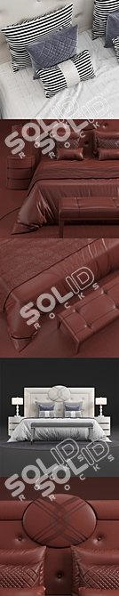 Luxury Fendi Maxi Bed - 2200mm x 2420mm x 1700mm 3D model image 3