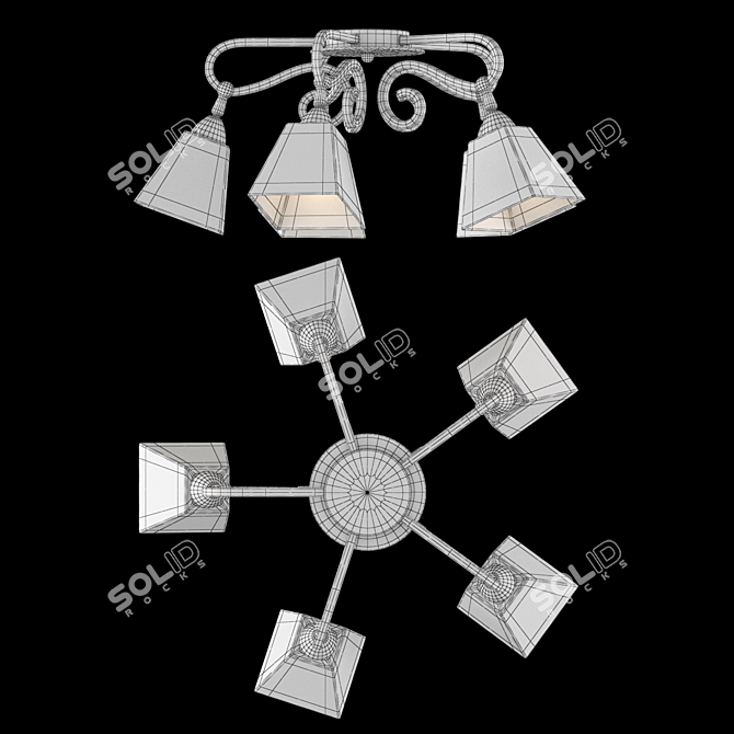 Freya Silvana Ceiling Light 3D model image 3