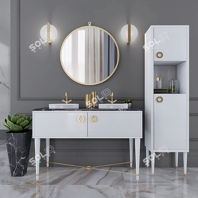 Soho 01 - Mia Italia: Stylish Bathroom Set 3D model image 1