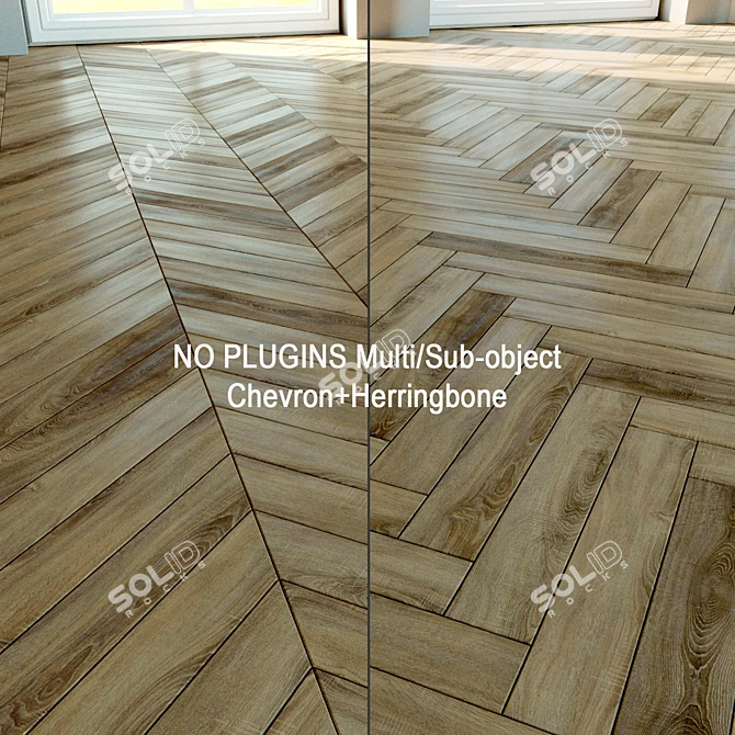 Natural Wood Parquet Flooring 3D model image 1